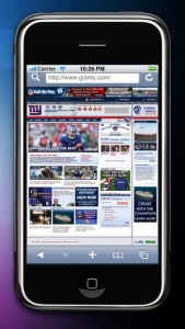 NY Gaints site on the iPhone
